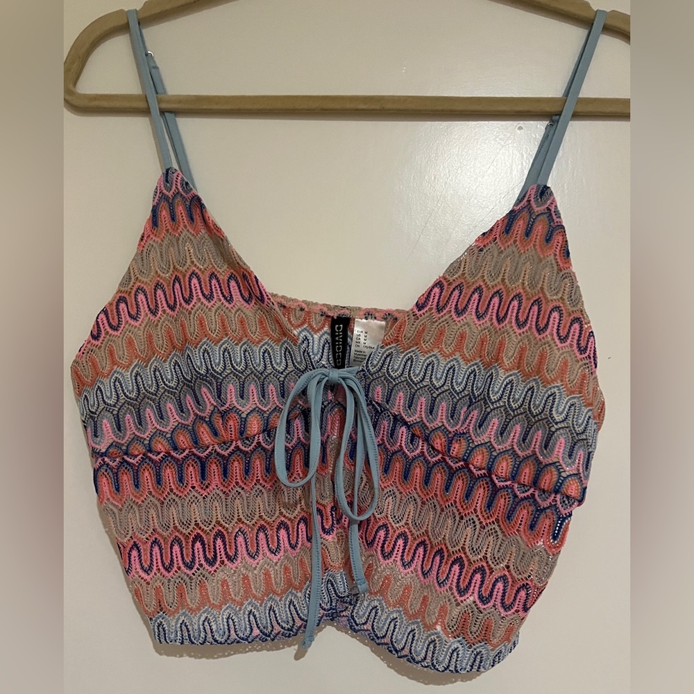 Women’s H&M Pink and Blue Patterned Camisole